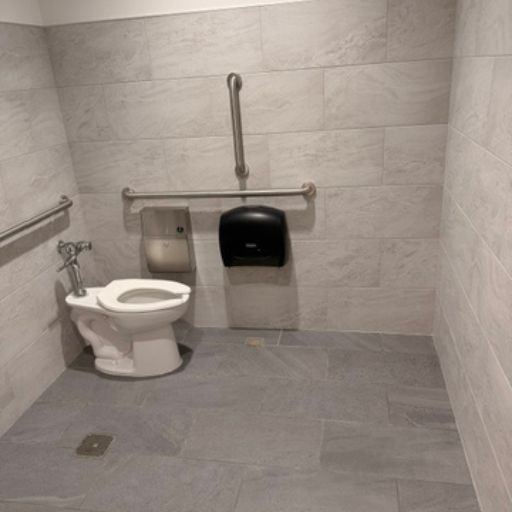 commercial tile floors in a bathroom